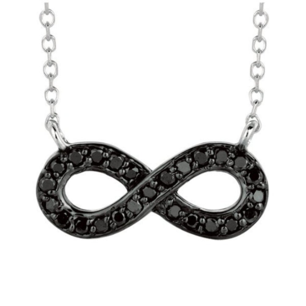 0.15 Carat Black Diamond Infinity Necklace